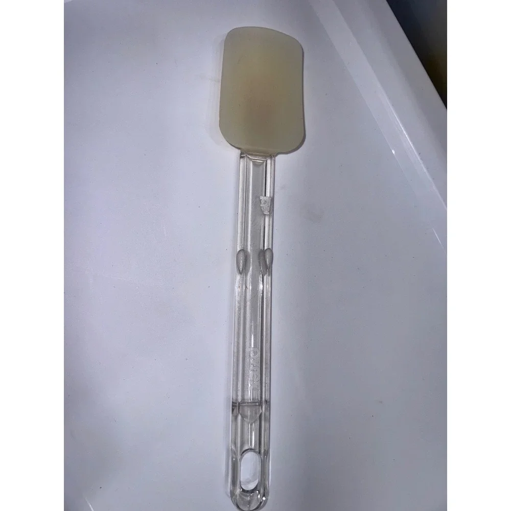 Pyrex Professional Silicone Spatula Clear Acrylic Handle Cream Scraper 12.5 Inch